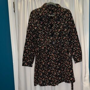 F&F Women’s Multicolor Floral Trench Coat